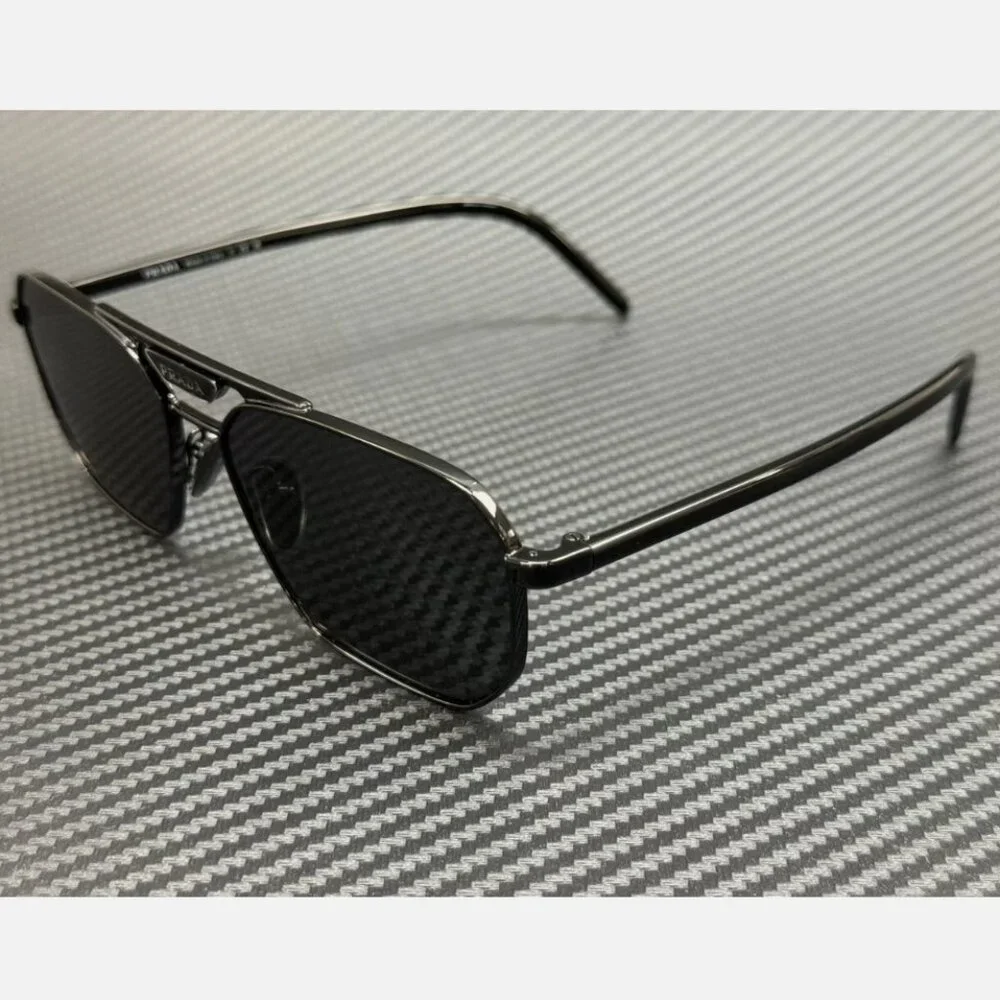 New PRADA Black Grey Men's 57mm Sunglasses